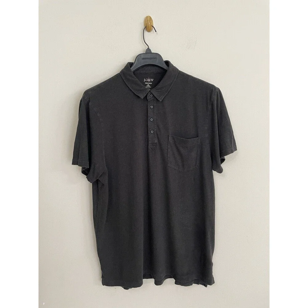 J.Crew Hemp-organic cotton blend polo shirt Short Sleeve NWT Size XL